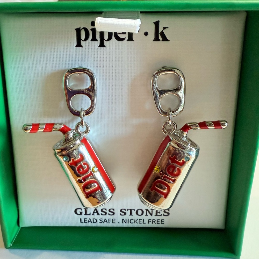 NEW Piper K Diet Coke Soda Can Tabs Earrings Perfect Gift